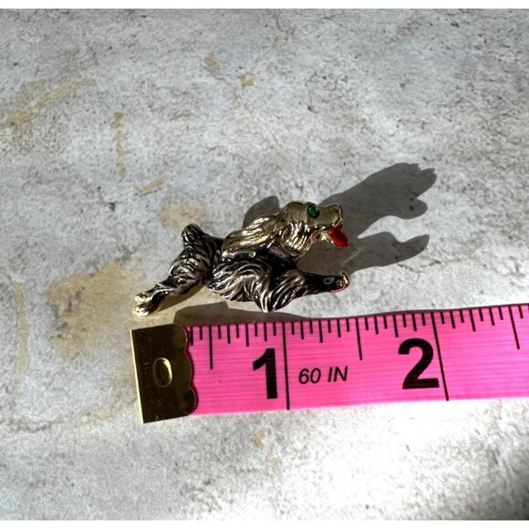 Vintage Gold Tone Cocker Spaniel Dog Pin Brooch - Picture 5 of 5